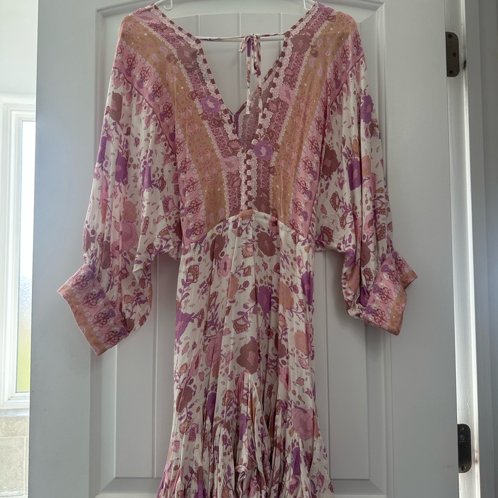 Aakaa Pink and Purple Floral Dress - Picture 2 of 3